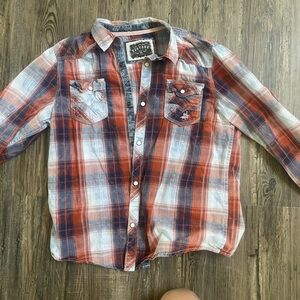 BKE vintage western pearl snap